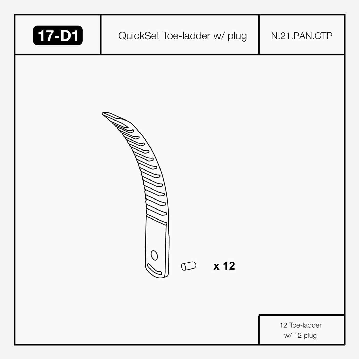 NDK SPR 17-D1 - 12QCKSET TOE-LDDR BLK