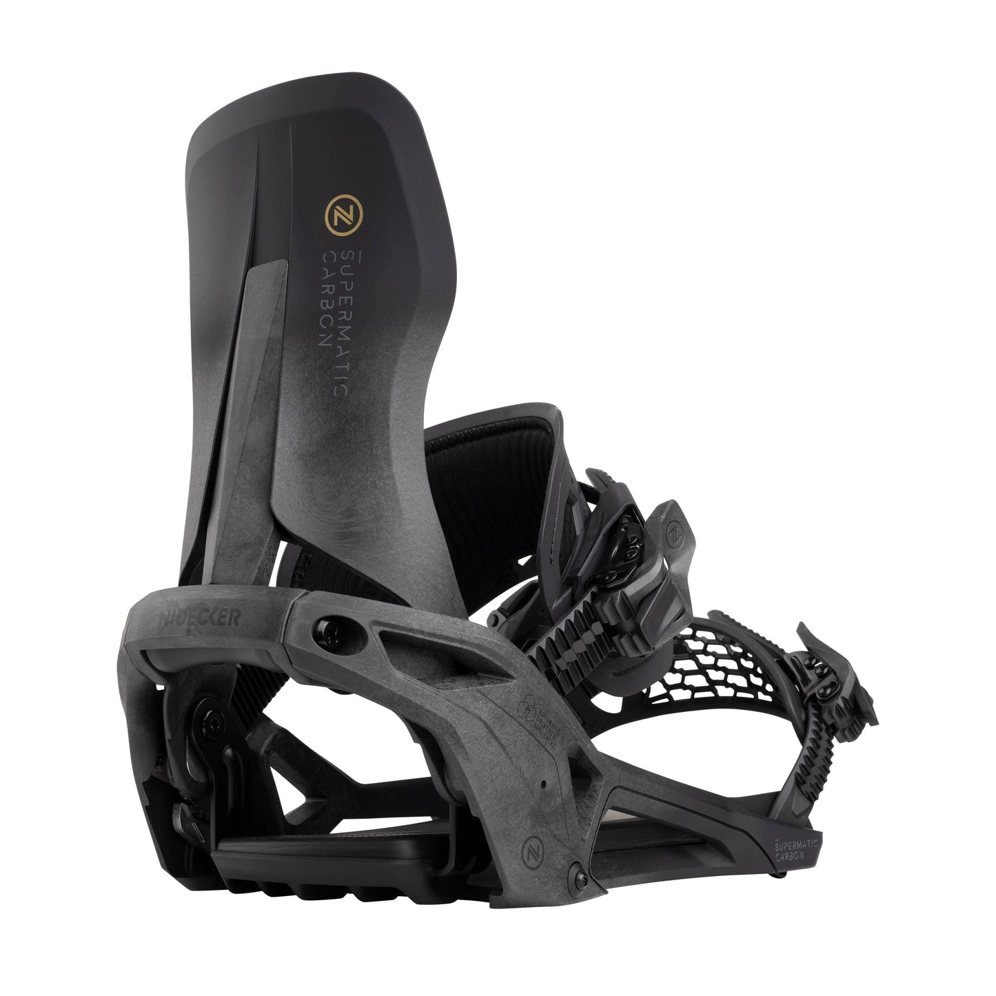 Carbon Supermatic 2026 | Kick, Click, Go | Nidecker | EU Carbon Supermatic® Bindings Nidecker Premium Swiss Snowboard 7630463496336 N.25.BNU.SPC.BK.3M.1