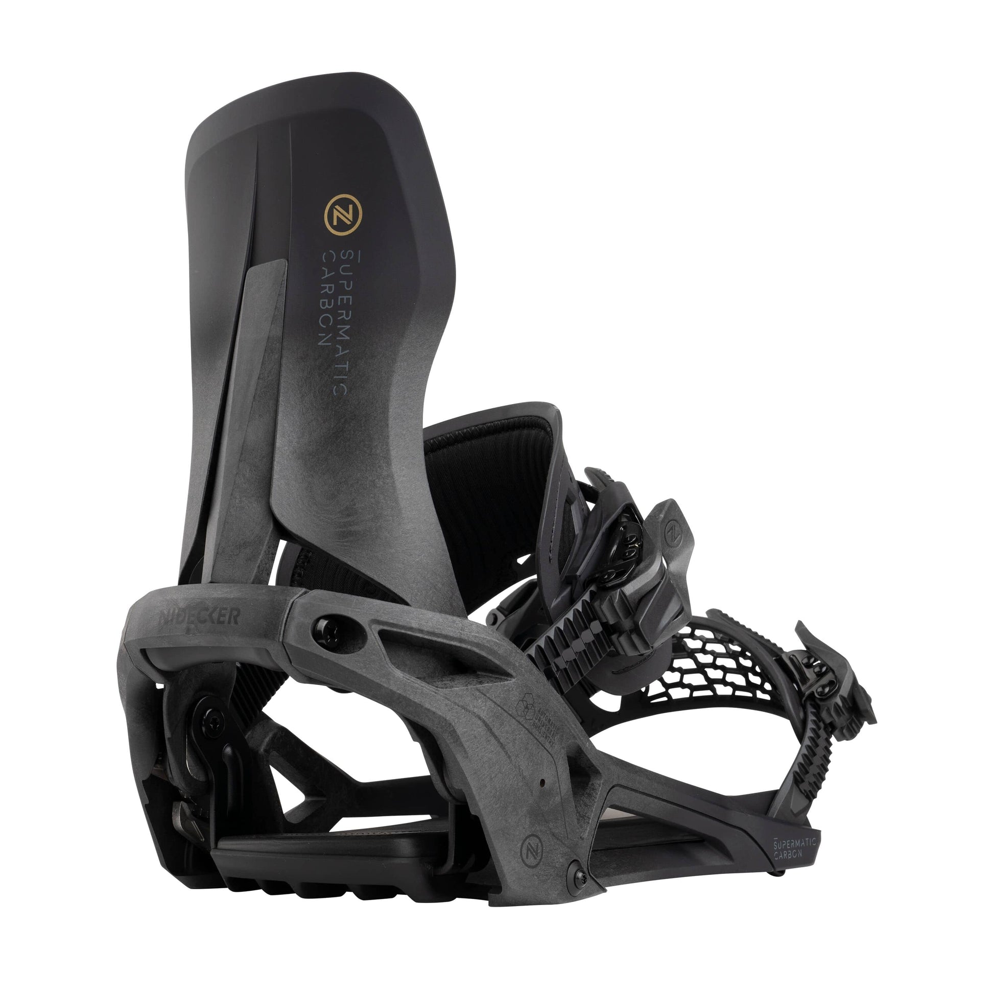 Carbon Supermatic 2026 | Kick, Click, Go | Nidecker | EU Carbon Supermatic® Bindings Nidecker Premium Swiss Snowboard 7630463496336 N.25.BNU.SPC.BK.3M.1