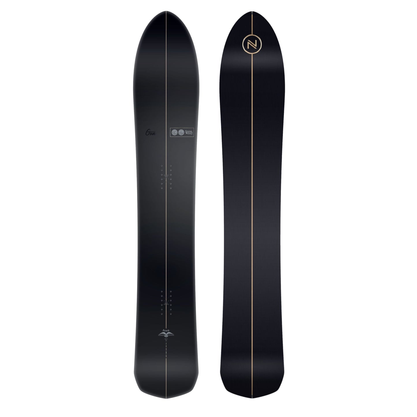 Gun 2026 | Turn The Tide | Nidecker | EU The Gun Snowboards Nidecker Premium Swiss Snowboard 7630463445860 N.23.SNM.GUN.XX.174.1