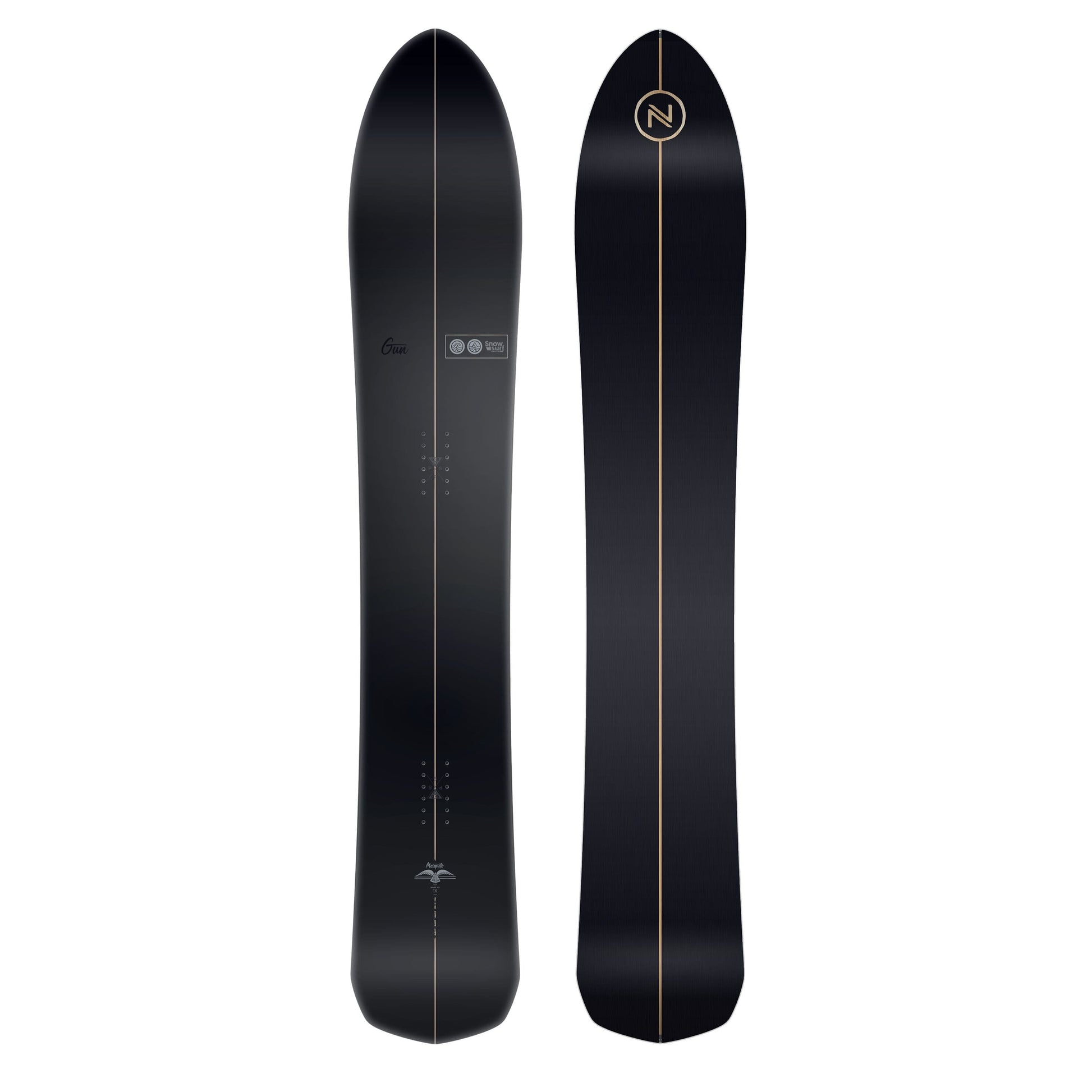 Gun 2026 | Turn The Tide | Nidecker | EU The Gun Snowboards Nidecker Premium Swiss Snowboard 7630463445860 N.23.SNM.GUN.XX.174.1