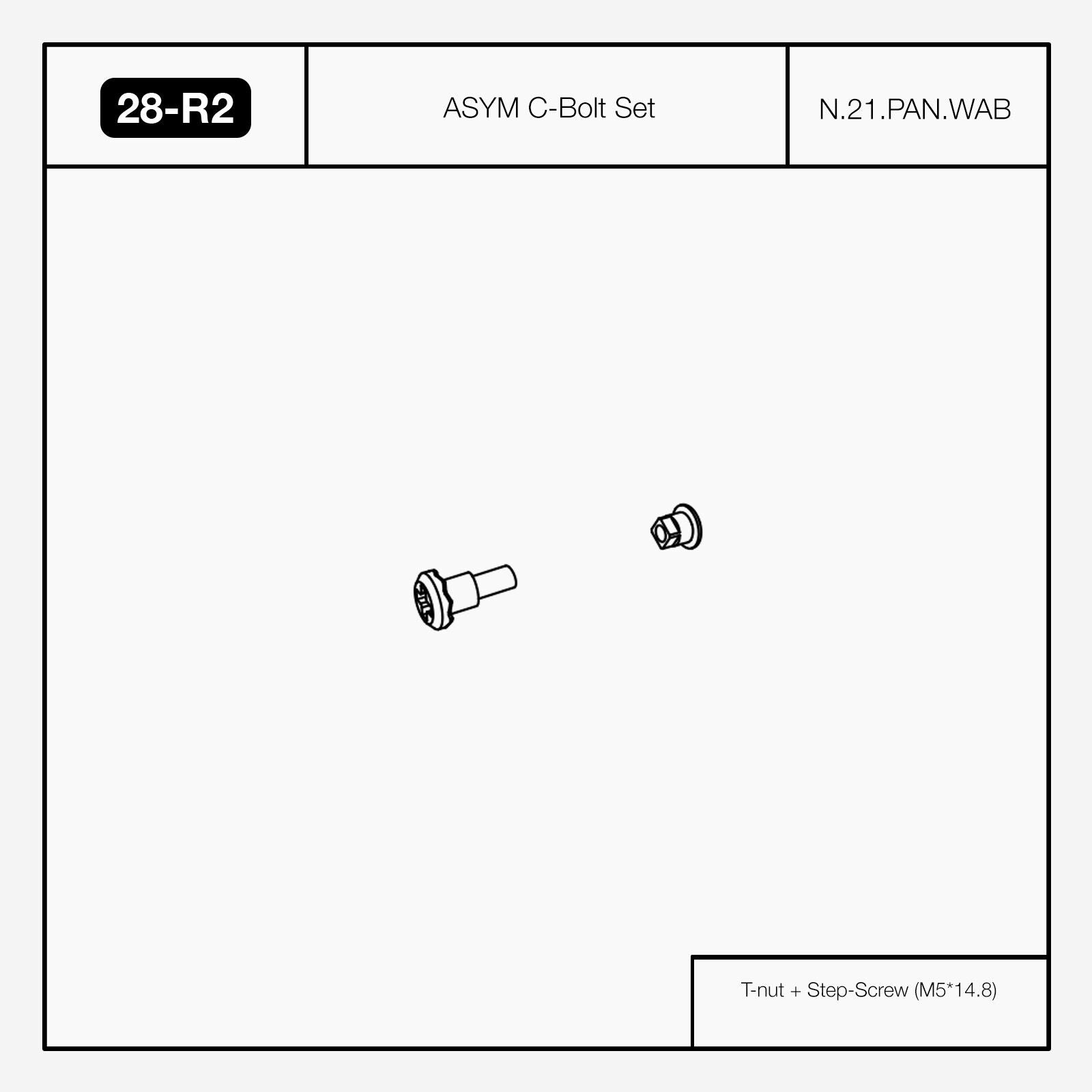 Hw-F003-A - Asym Hb C-Bolt Set | Nidecker | EU HW-F003-A - Asym Uniback C-Bolt Set Spare Parts Nidecker Premium Swiss Snowboard 7630949104540 N.25.PAN.AHS.BK.OS.1