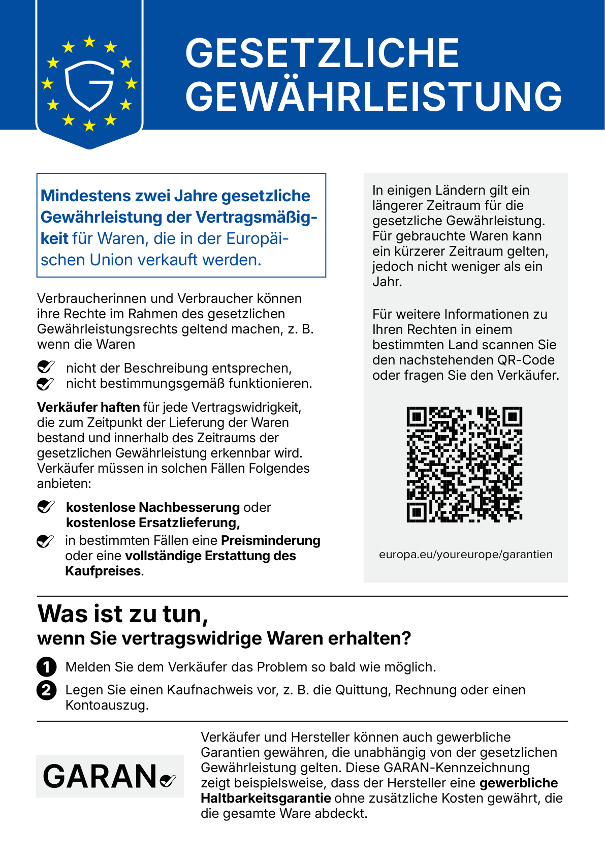 EU legal guarantee notice