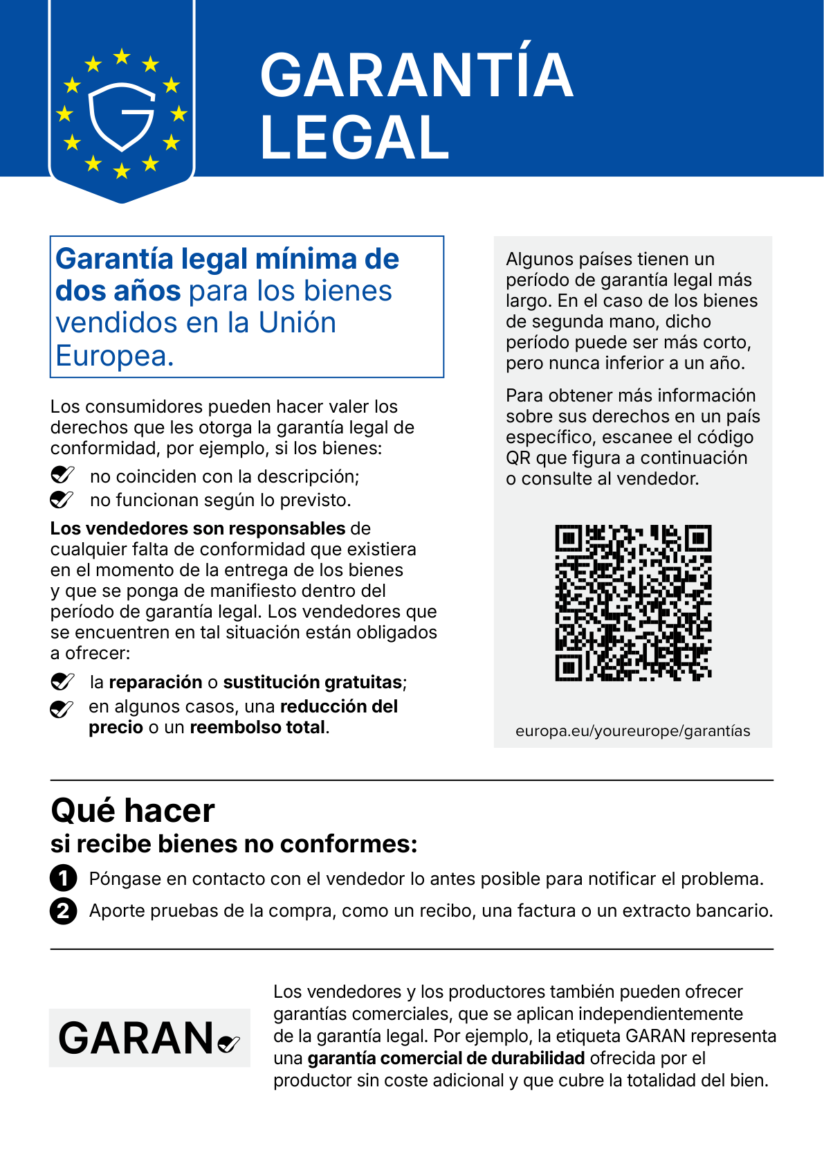 EU legal guarantee notice