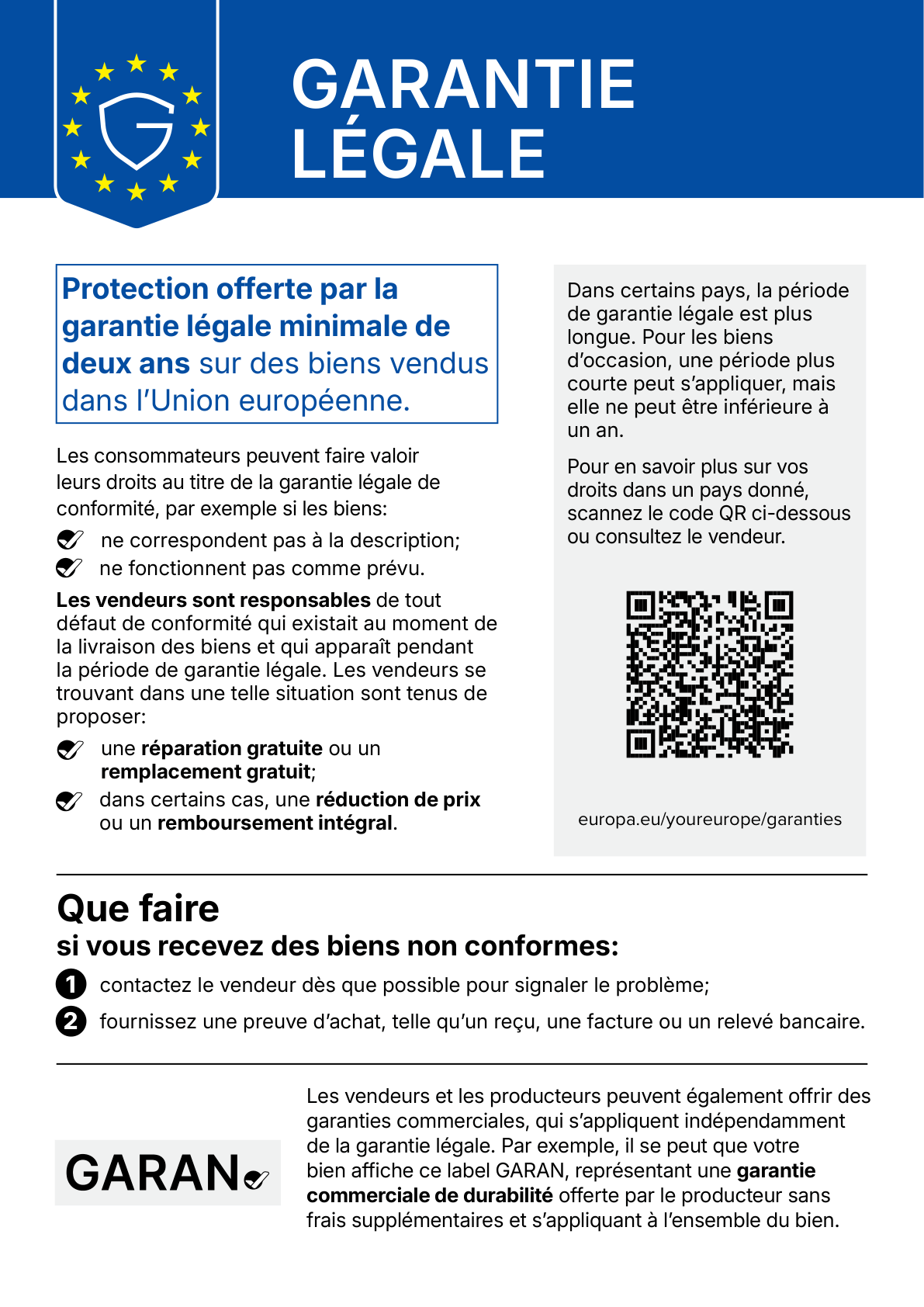 EU legal guarantee notice